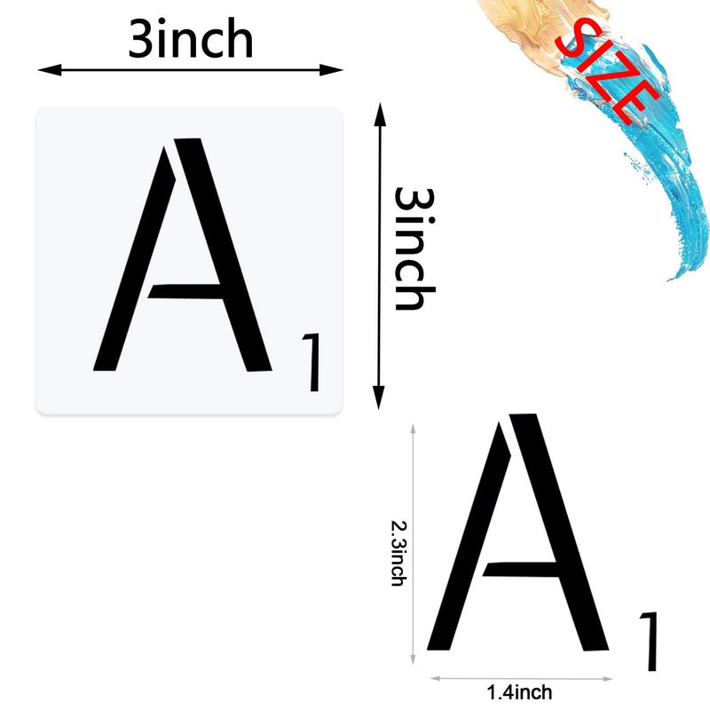 BBAXI 26pcs Scrabble Letters Stencil, Reusable Scrabble Letters for Wall Decor, DIY Crafts, Painting and Family Names (3inch) - Image 2